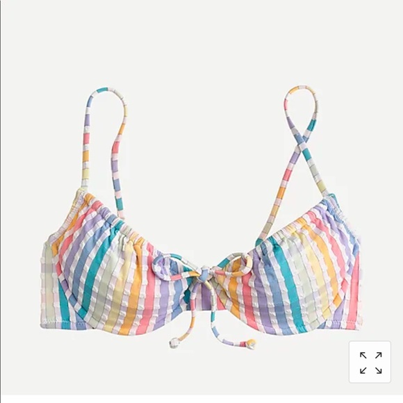 J Crew Rainbow Bow-tie Front Underwire Bikini Top - Picture 1 of 3